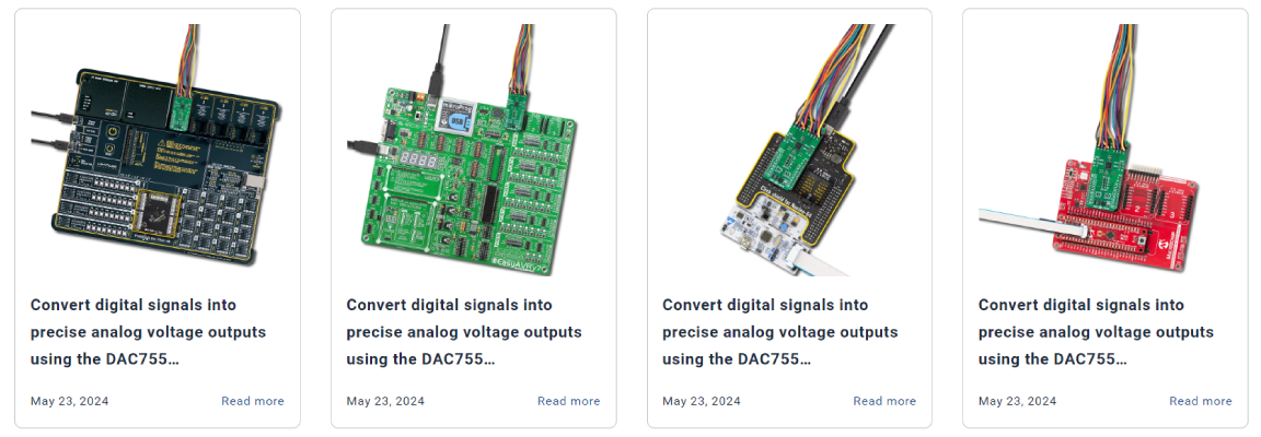 Hundreds of ready-for-use-projects on EmbeddedWiki with dac 17 Click 