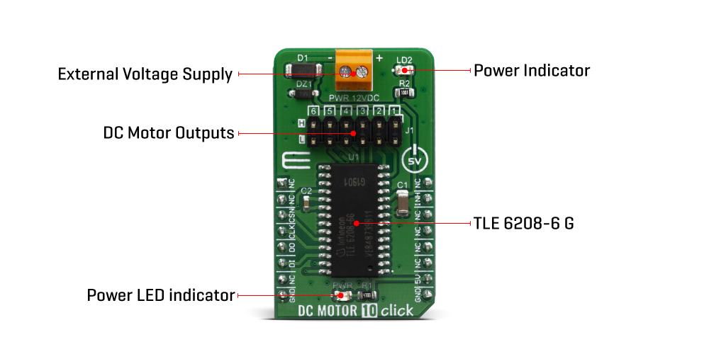 Click Boards Motor Control Brushed DC Motor 10 Click