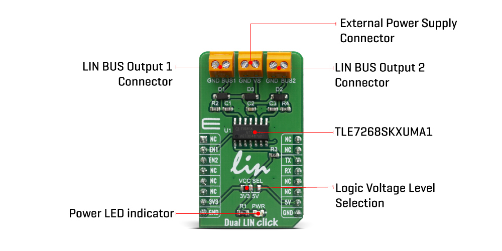Click Boards Interface LIN Dual LIN click