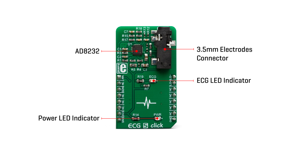 Mikroe Click Boards Sensors ECG 5 Click