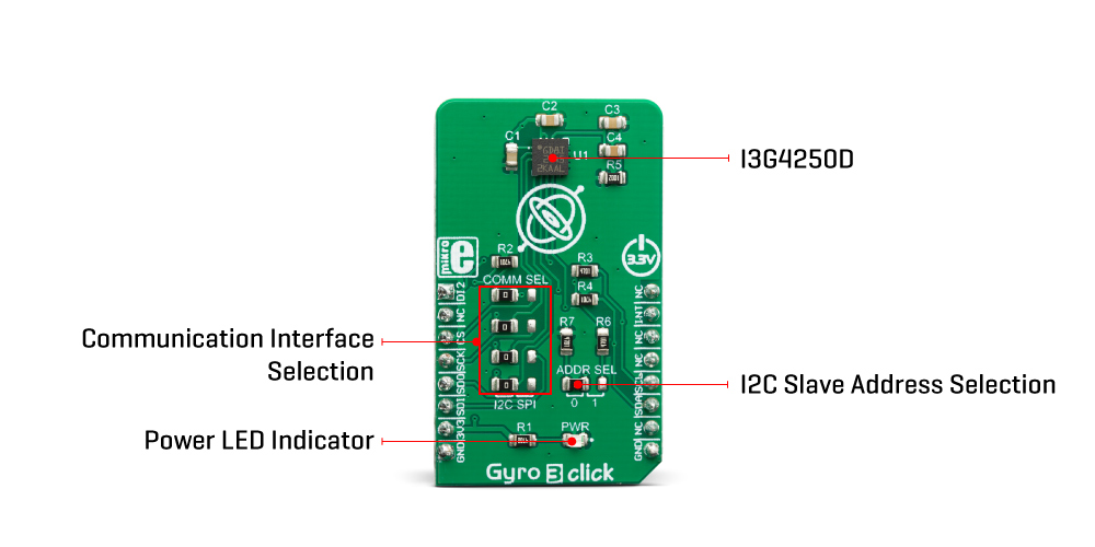 Mikroe Click Boards Sensors Gyro 3 Click