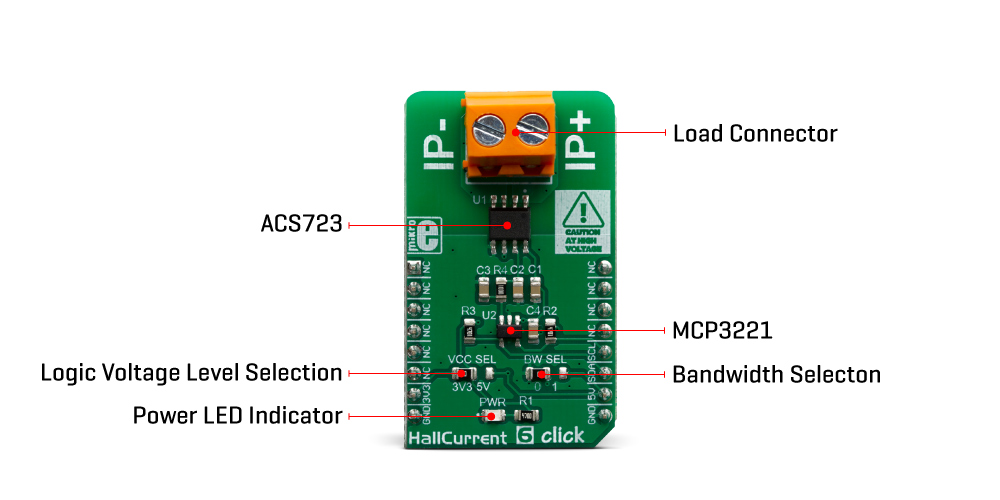 MikroE Sensors Hall Current 6 Click