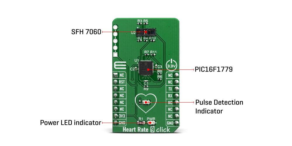 Click Boards Sensors Biometrics Heart Rate 9 Click