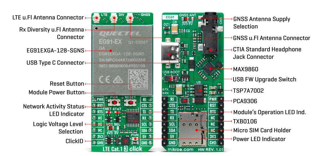 LTE Cat.1 3 Click (for Europe) Inner