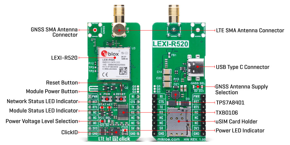 LTE IoT 15 Click v100 Inner