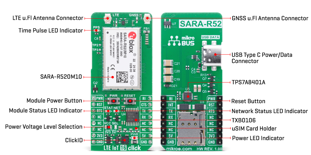 LTE IoT 16 Click v100 Inner