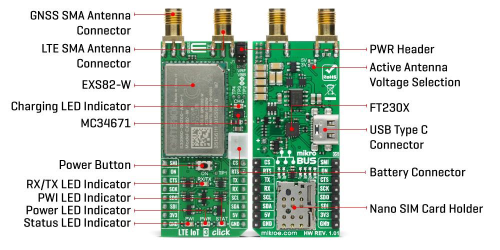 lte iot 3 Click Board™ inner