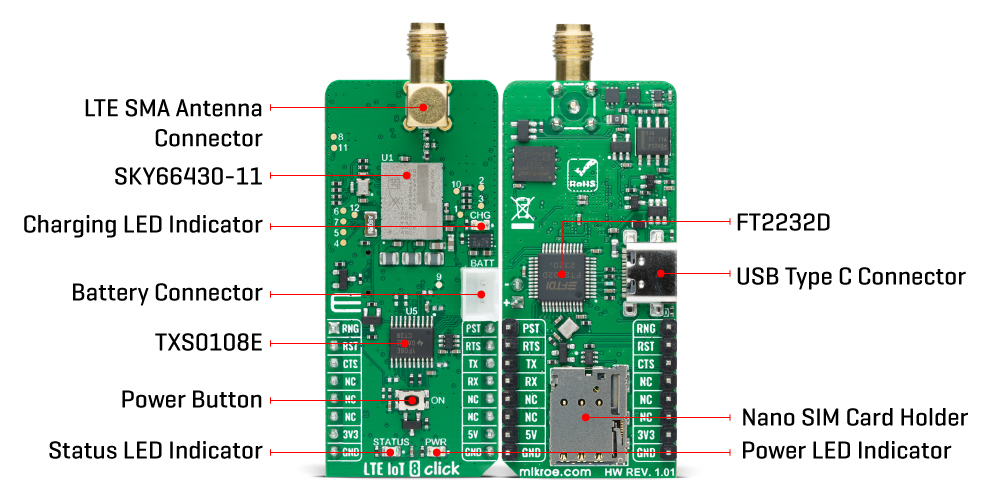 lte iot 8 Click Board™ inner