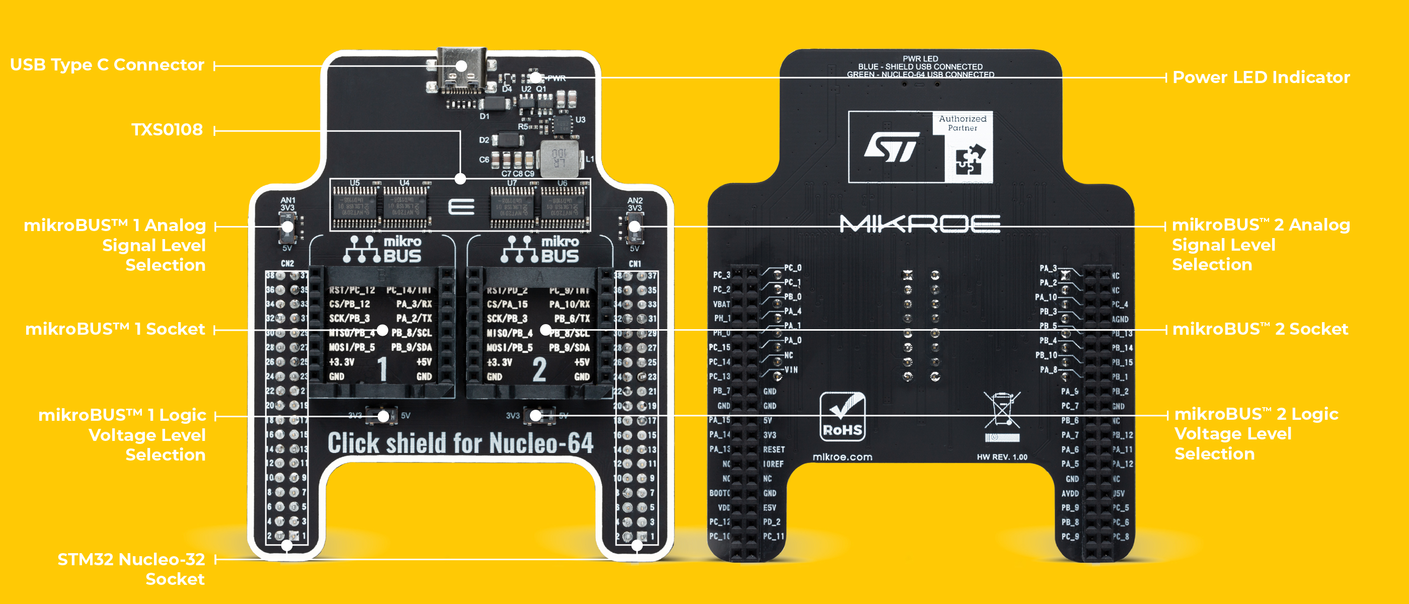 Click Shield for Nucleo-64 Inner Image