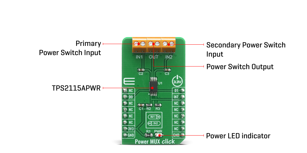 power mux Click Board™ inner