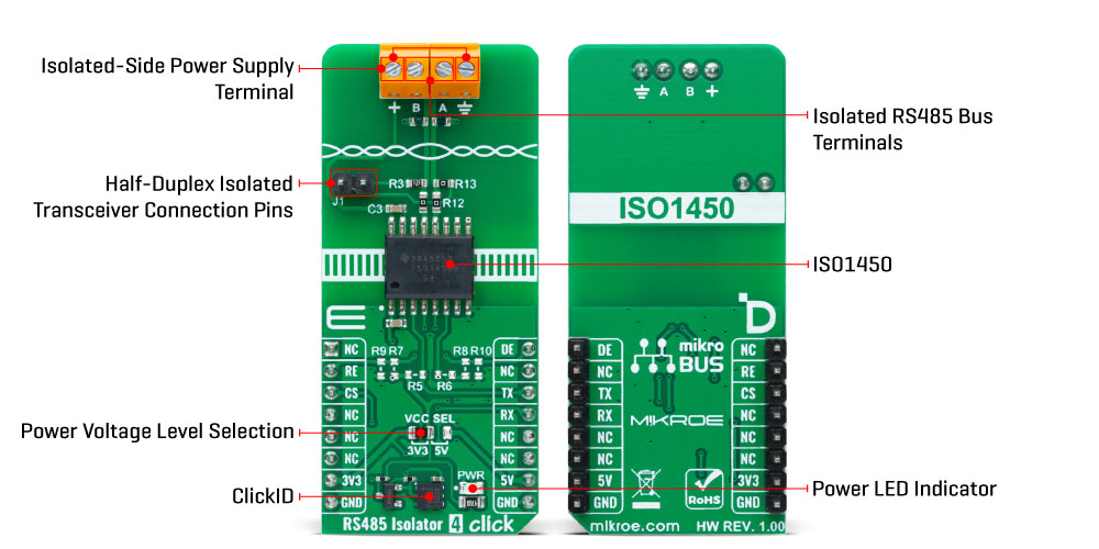 RS485 Isolator 4 Click Inner
