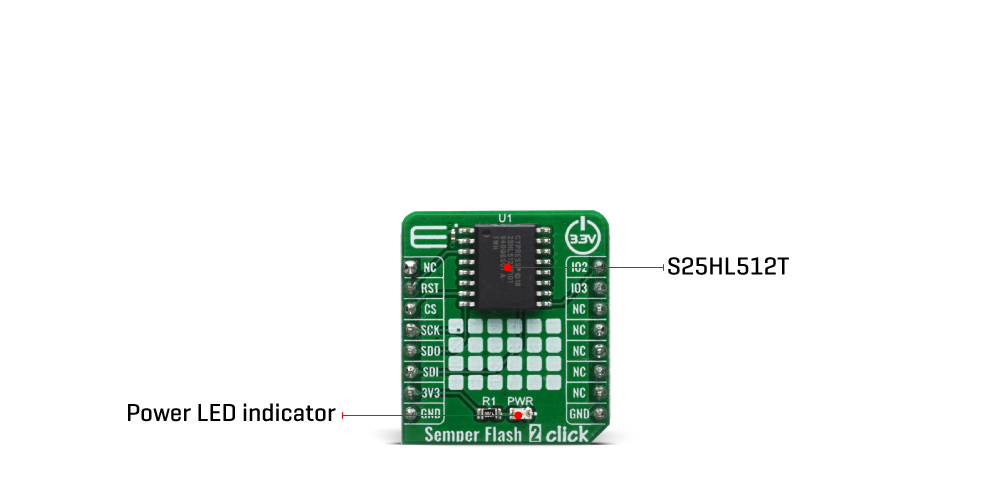 Click Boards Storage FLASH Semper Flash 2 Click