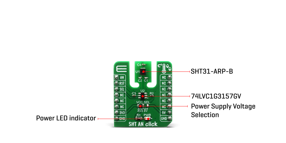 Click Boards Sensors Temperature & humidity SHT AN Click