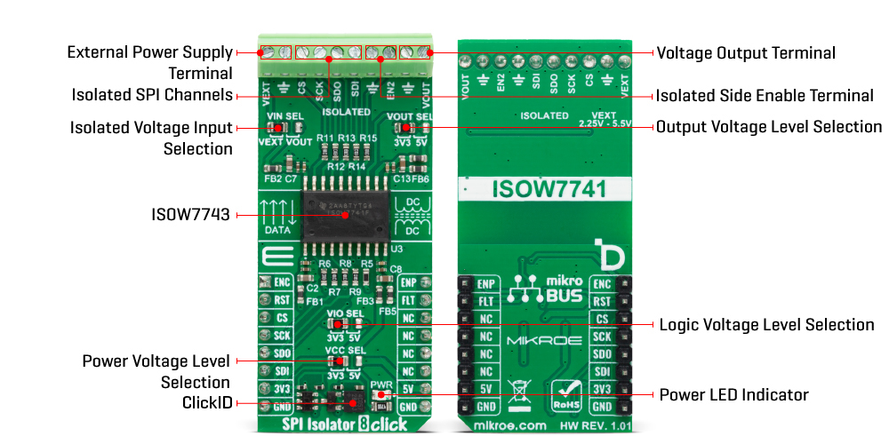 SPI Isolator 8 Click Inner