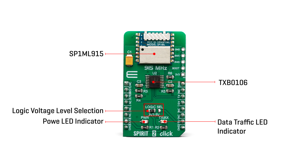 Click Boards Wireless Connectivity SPIRIT 2 Click