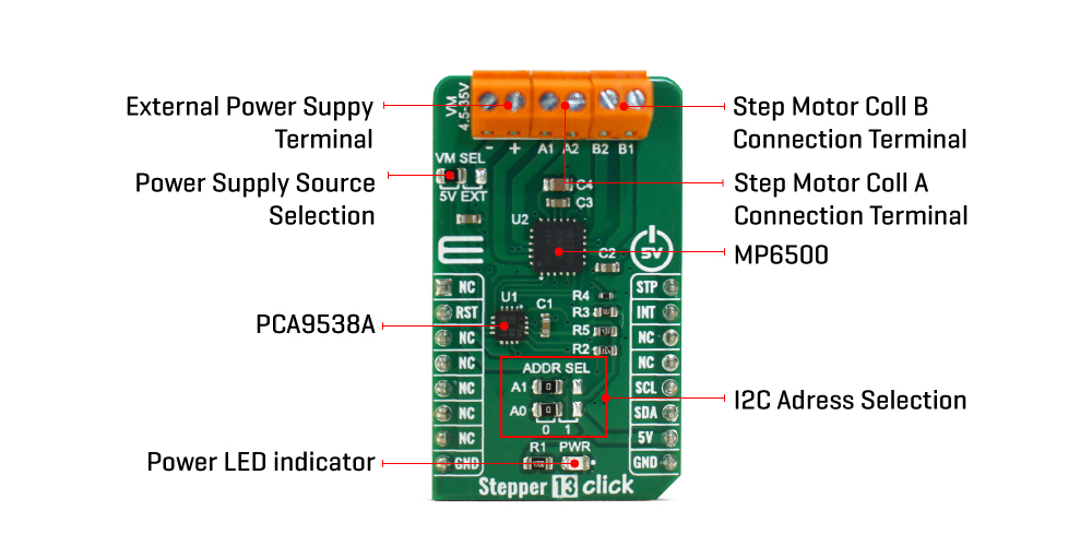 Shop Click BoardsMotor ControlStepper 13 Click Board™