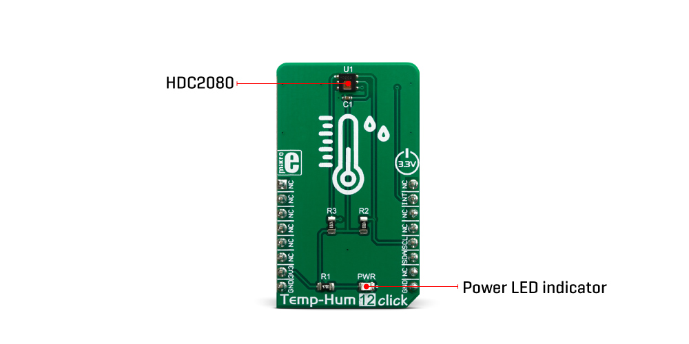 Mikroe Sensors Temp and Hum 12 Click