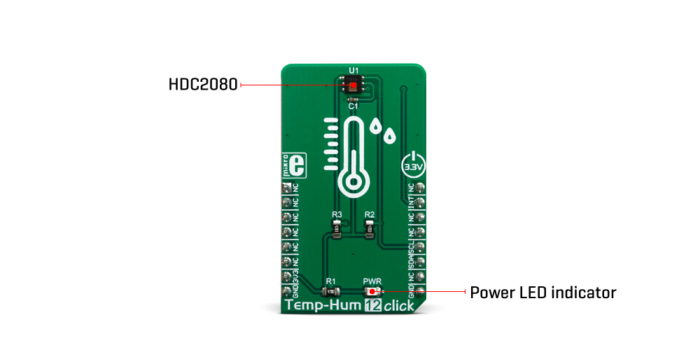 MikroE Sensors Temp and Hum 12 Click