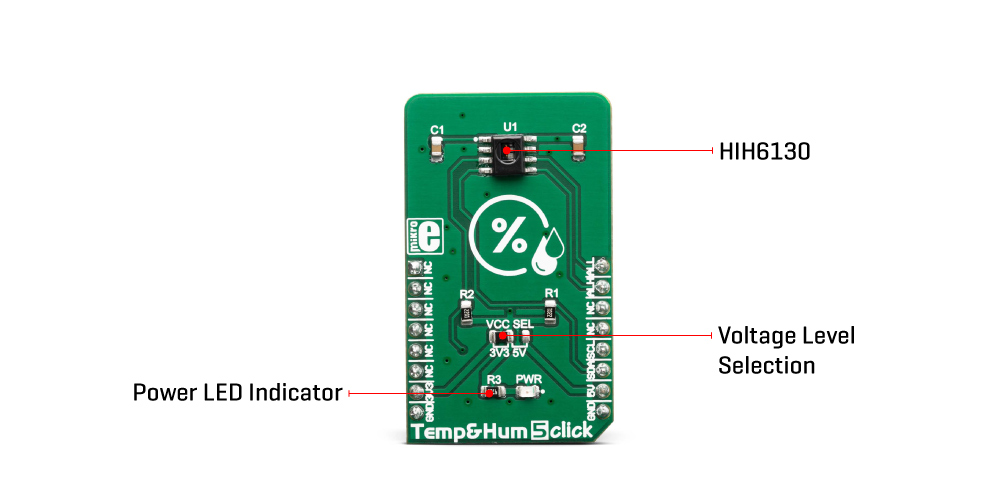 Mikroe Sensors Temp and Hum 5 Click