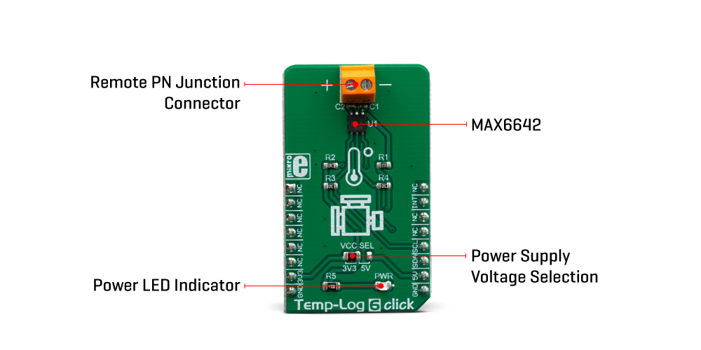 Mikroe Sensors Temp-Log 6 Click