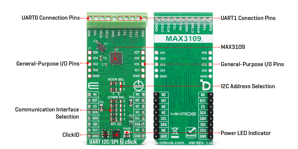 UART I2C/SPI 2 Click v100 Inner Image