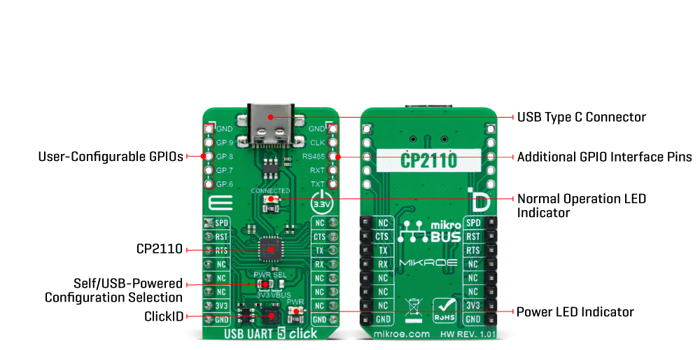 USB UART 5 Click Inner