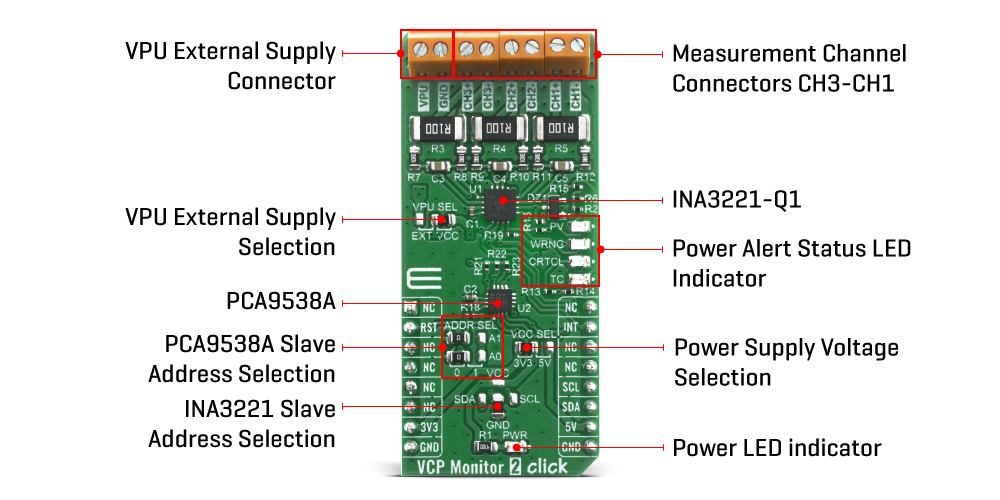 Shop Click Boards Mixed Signal Measurements VCP monitor 2 Click