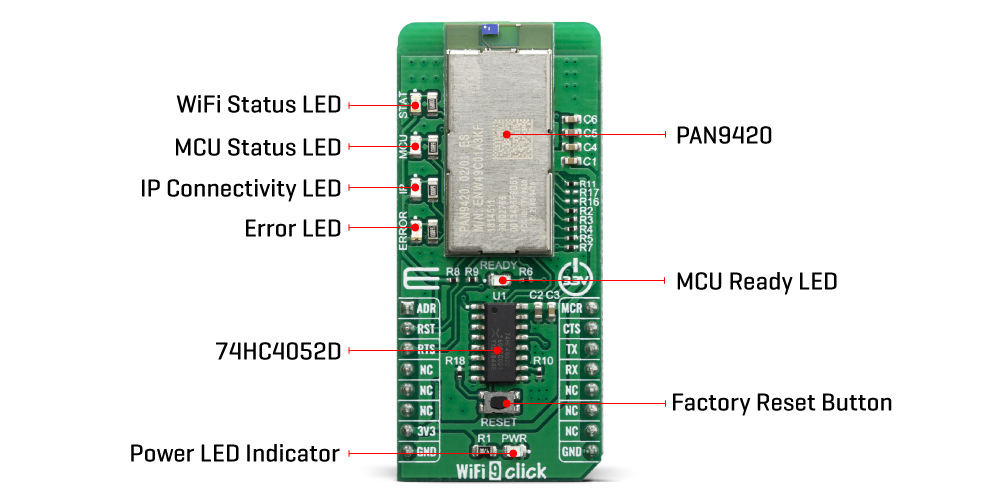 Click Boards Wireless Connectivity WiFi 9 click