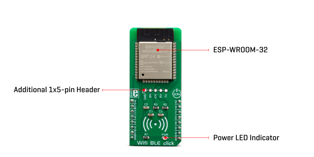 Click Boards Wireless Connectivity WiFi BLE click front